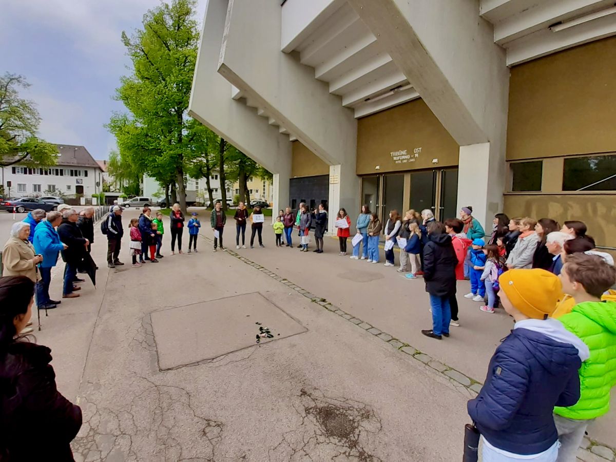 Aktion in Augsburg. Foto: Emma Mannocchi
